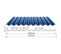 Профнастил синий оцинкованный  RAL 5005 С-21